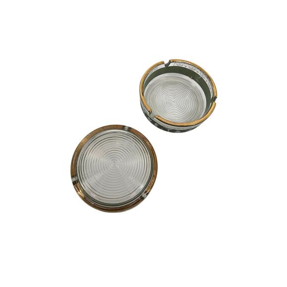 Set of 2 Vintage Jeanette Green 3.5” Ash Trays Roman Grecian - Picture 6 of 6